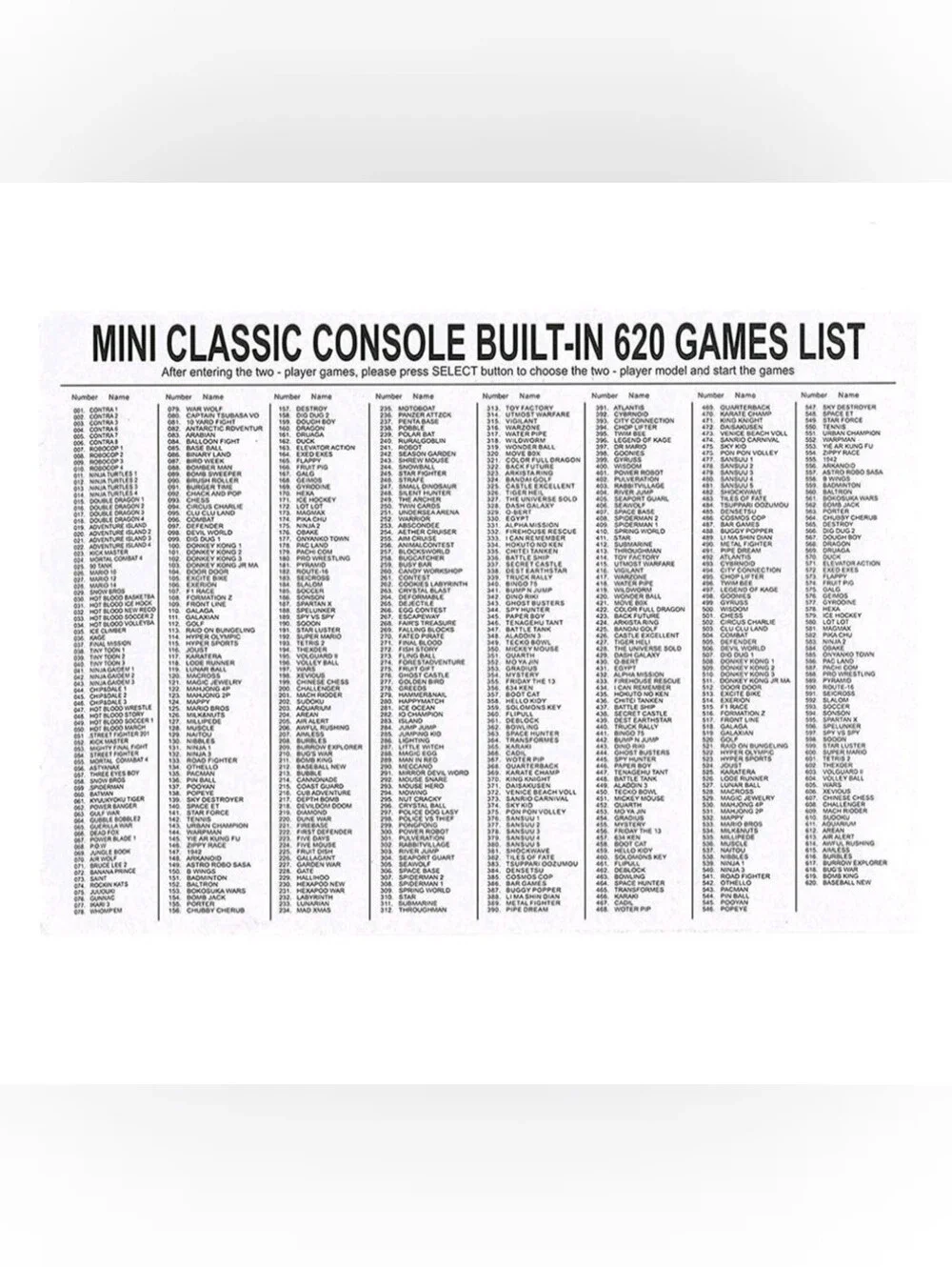 NIBClassic Mini Game Console - Entertainment Syst. with 620 Built-In Games